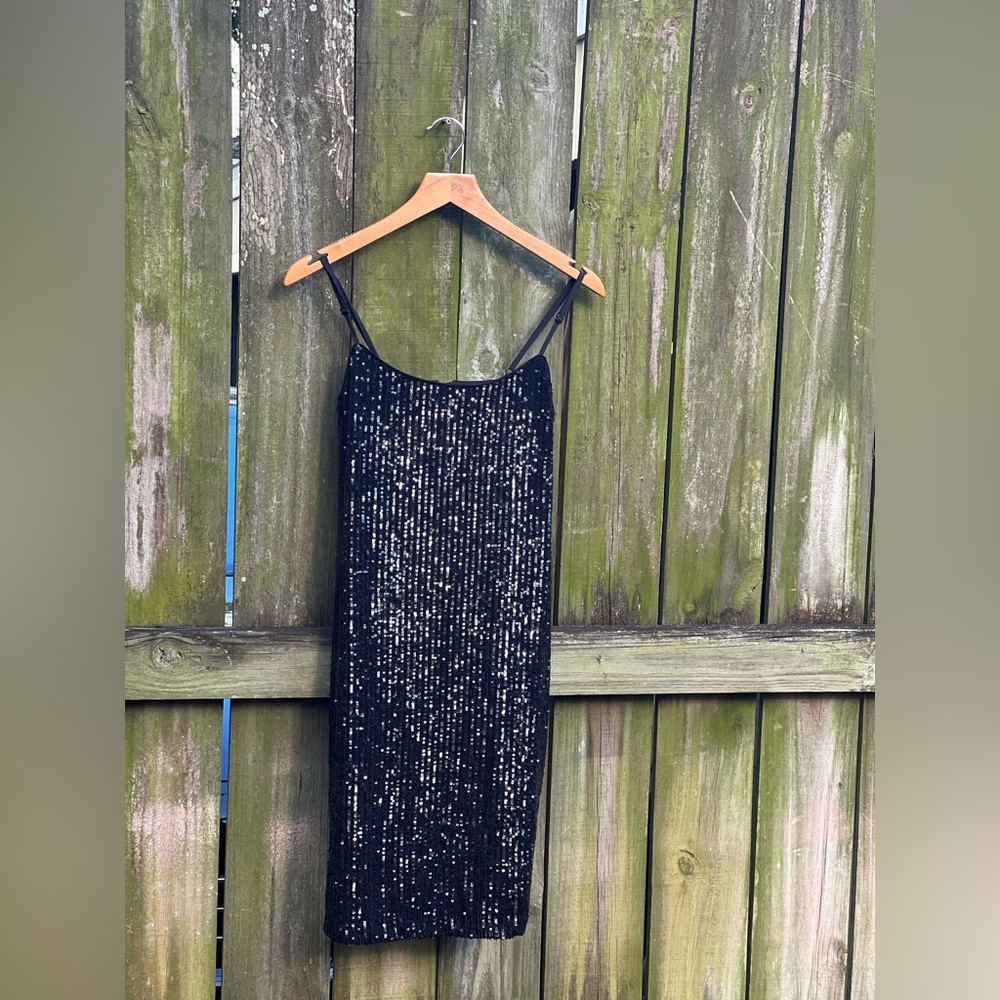 Black sequin dress